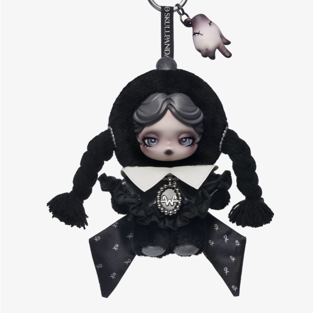 SKULLPANDA- Wednesday Plush (Classic Dress Version)